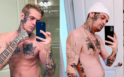 Rapper Aaron Carter gets naked & shares his cock