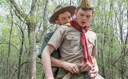 Scoutmaster Barrett Finally Gets to cum inside Scout Ethan's bubble butt