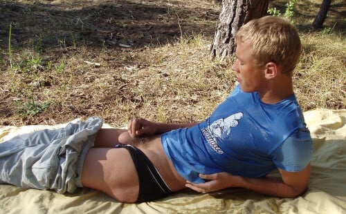 Roma Artur Drinks His Piss In The Woods at Boys Pissing