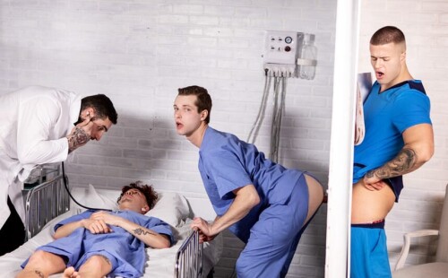 Clark Delgaty fucks fellow nurse Benjamin Blue