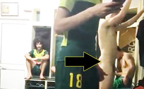 Brazilian soccer player caught naked in locker room