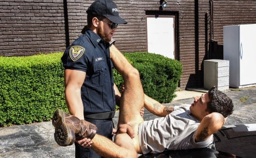 Corrupt cop Ashton McKay pounds Vadim Black