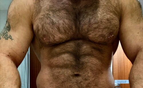 Daddy hairy and muscular erect