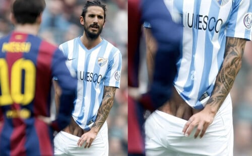 footballer Marcos Angeleri accidentally shows his cock