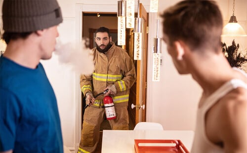 Fireman Fucks Stoner For Setting Off Smoke Detector!