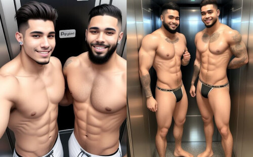 Elevator latin gay couple pics