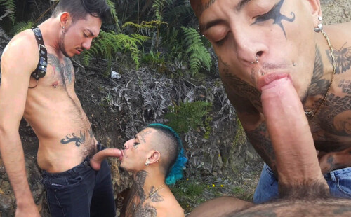Lyonard Vasquez and Axell Spears horny in the jungle