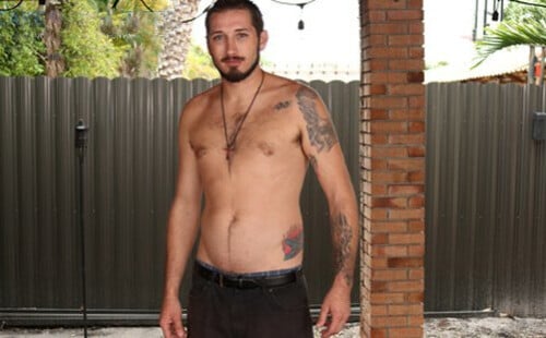 Beefy, extra-hung married guy Kip gets every drop of his load swallowed.