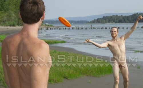 Playful Oregon Strangers Play Nude Frisbee on Beach