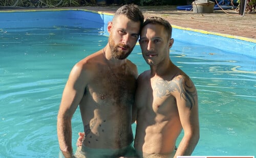 Nacho and Rodri raw by swimmingpool