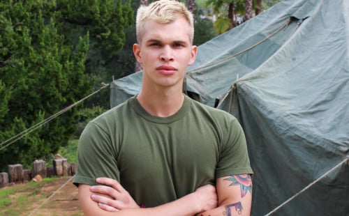 New recruit Eric Tanner plays with his delicious dick