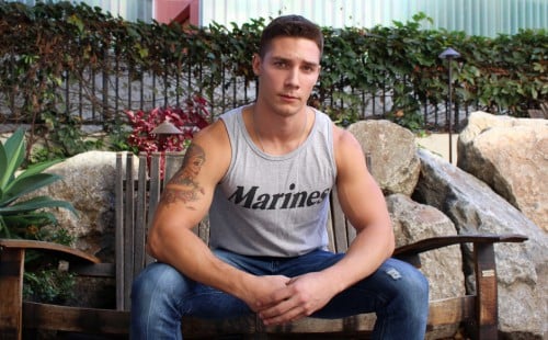 Hung soldier Spencer Laval shoots a big load