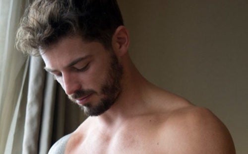Rugby jock Charlie spurts big in his debut wank session
