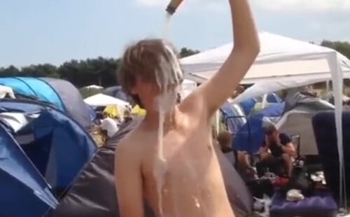 Aussie drunk guy naked in public
