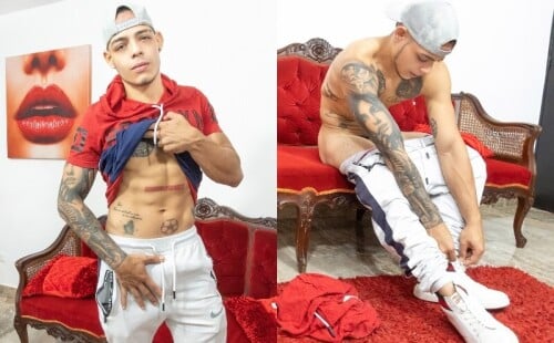 Latin Boy Ink Loves Showing Off His Hard, Inked Body
