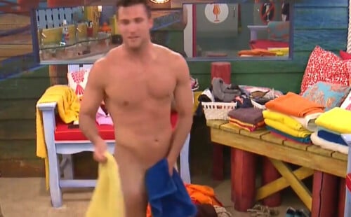 Big Brother guy naked after shower