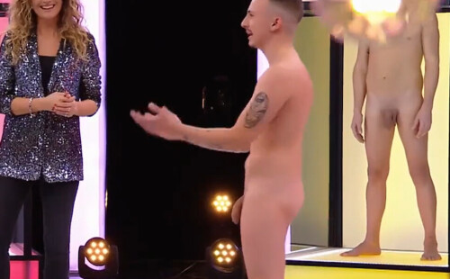 Hung Italian guy full frontal naked on TV dating show