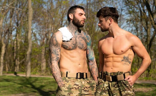 Tony D'Angelo propositions platoon mate Drew Dixon