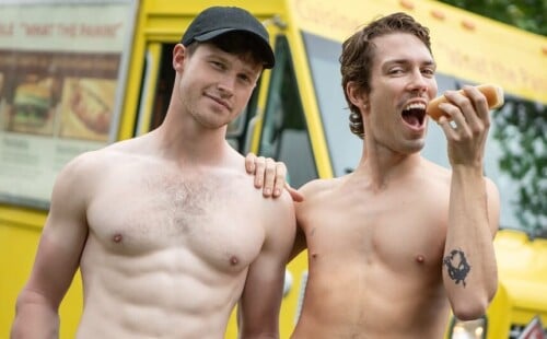 Finn Harding fucks Chris Cool in his food truck