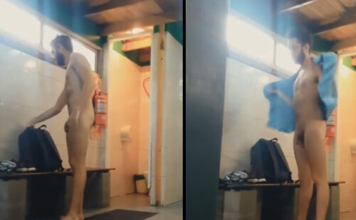 Spy on nude guy in dressing room