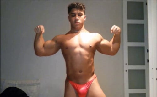 Young and hung guy posing