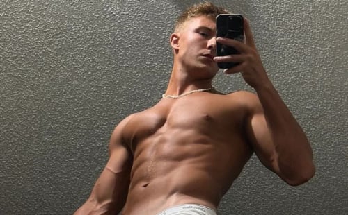 Sexy Jock VPL With Handsome Blond Boy Adam
