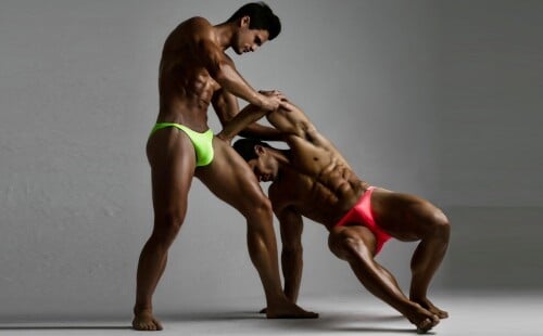 The beautiful Hortoneda twins pose for Joan Crisol in speedos!