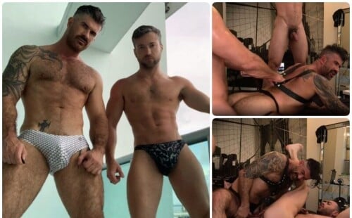 Adam Killian Bottoms and Fucks His Pup in Hot Threesome Video