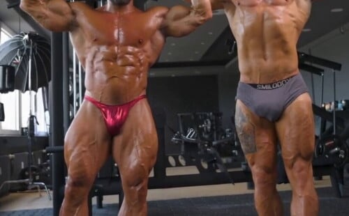 Big German bodybuilder bulges