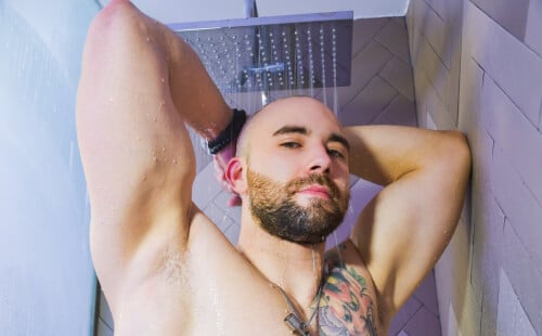 Jerk off and shower with Axel Garcia