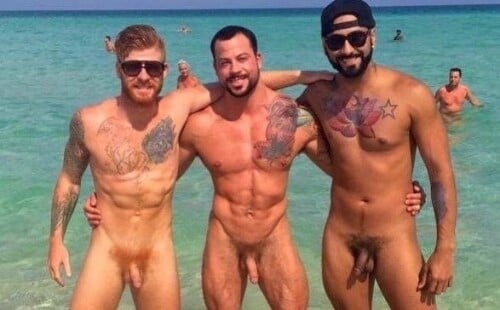 Three nude gay beach