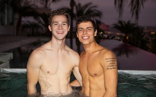 Handsome jocks Kaleb and Robbie fuck each other raw