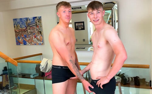 Straight Best Mates Rub Dicks!