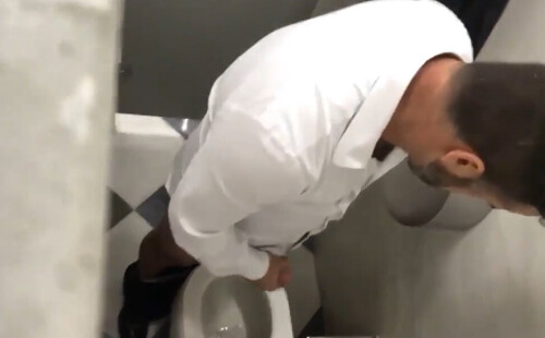 Man caught wanking in public toilet