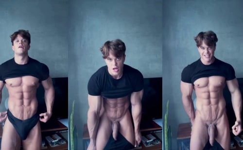 Big uncut dick hiding in undies (video)