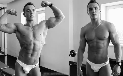 Eastern European guy showing off