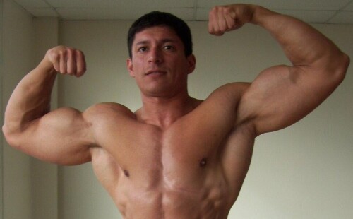 Muscled latino showing off in his very small undies