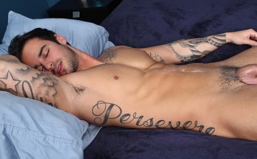 Adorable dark haired guy Xavier in solo & service scene!