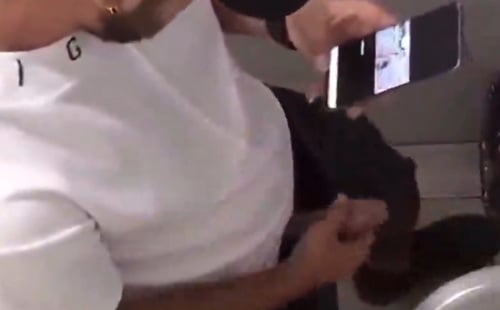 Guy with thick uncut dick wanking in a toilet