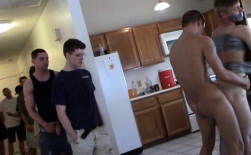 Dudes are lining up to fuck a tied up guy