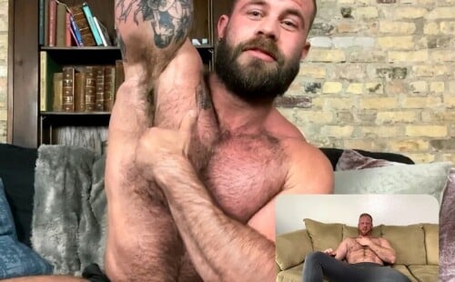 Hairy Hunks Jack Off & Cum Cam to Cam