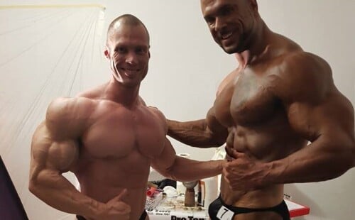 Giant bodybuilder with a huge bulge